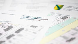 Details einer Liegenschaftskarte aus Sachsen